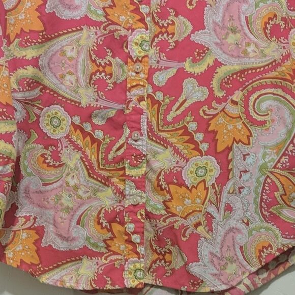 Lauren Ralph Lauren print  button down shirt Sz PS - Picture 2 of 5